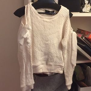Japanese Harajuku Crop Lace Up Bow Sweater